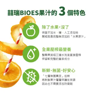 【囍瑞BIOES】100%純天然紅葡萄汁原汁(隨身瓶200ml-24入)