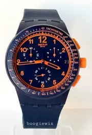 SWATCH, SWISS MADE, REBIRTH BLUE MEN'S CHRONOGRAPH WATCH, SUSN401, NEW IN BOX