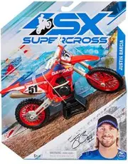 SX: Supercross 1:10 Die Cast Motorcycle - Justin Barcia (Red)