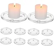 Yardwe 10Pcs Glass Candle Trays Elegant Candle Holder Plates for Home Decor Weddings and Storage Versatile Lightweight and Durable Glass Design