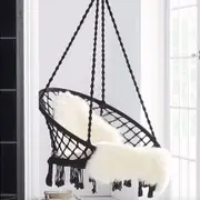 Madrid Macrame Hanging Chair Swing - Black