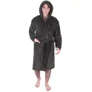 Tottenham Hotspur FC Tottenham Hotspur Mens Dressing Gown Robe Hooded Fleece OFFICIAL Gift Grey Large