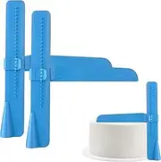 Spendeal 2Pcs Adjustable Cake Scraper Icing Smoother Cream Smoother Polisher Kitchen Baking Edge Tool for Buttercream, Mousse, Cheese, Fondant Cake Decorating (Blue)