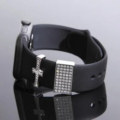 Apple Watch Custom Buckle Set Cross Design Silver Series 2/3/4/5/6 / SE CZ F/S