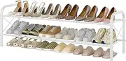 [Hoctieon] 2 Tier Shoe Rack for Closet, Shoe Rack FreeStanding, Entryway Shoe Shelf, Shoe Storage Organizer, Durable Mesh Style Shoe Racks, White