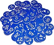 100PCS 1.2 Inch Plastic Coat Check Tags Numbered Key Tags with Pre Hole Reusable Number Without Key Rings