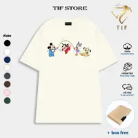 在飛比找蝦皮購物優惠-本地品牌 TIF 中性 T 恤高級棉大碼 - 可愛卡通 01
