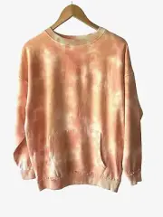 BP. Women's Size S Peach Tie Dyed Kangaroo Pocket Sweatshirt - New
