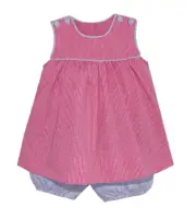 Remember Nguyen Red and Gray Checked Bloomer Set. 4T New w/Tags