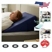 Elevated Bed Wedge Pillow - Cooling Memory Foam for Back, Neck & Shoulder Relief