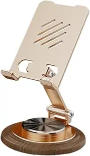 360 Degree Rotation Phone Holder Foldable Phone Stand Stable, Portable, Sturdy, Phone Bracket Accessory for Office Desktop, Metal Gold