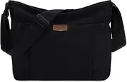 [Kasqo] Canvas Messenger Bag, Large Lightweight Hobo Crossbody Tote Bag for Women Men Casual Shoulder Bag for College Travel Work
