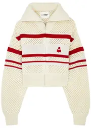 Isabel Marant étoile Alec Striped Open-knit Jacket - Ecru - 40 (UK12 / M) 40 (UK12 / M)