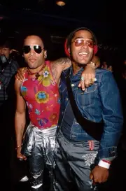Lenny Kravitz and Maxwell during Tommy Hilfiger Fall 1999 Fashion - Old Photo