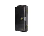 C09 Black Crossbody All-Inclusive Smartphone Leather Case Multifunctional Wallet Phone Protective Shell Insert Card for IPhone 12mini