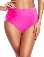 Holipick Women High Waisted Bikini Bottom Full Coverage Swim Shorts Tummy Control Swim Bottom