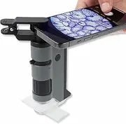 [Carson] MicroFlip 100x-250x LED and UV Illuminated Pocket Microscope with Fold Down Sliding Base and Smartphone Digiscoping Clip (MP-250)