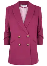 Veronica Beard Kiernan Dickey Linen-blend Blazer - Fuchsia - 10 (UK14 / L) 10 (UK14 / L)
