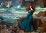Miranda The Tempest John Waterhouse ceramic tile mural backsplash
