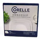 NEW Corelle Cherish Embossed Square 16 Piece Dinnerware Set, Service for 4
