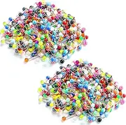 [Jadive] 200 Pieces Tongue Rings for Women 14G 16 mm Nipple Rings Straight Barbells Stainless Steel Body Piercing Jewelry Candy Assorted Colors Acrylic, stainless steel rod, acrylic ball, stainless