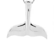 925 Sterling Silver 2.82cm Whale Tale Ocean Beach Designer Slide Pendant