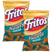 Fritos Corn Chips TWISTS QUESO 9.25 Oz Frito-Lay Snacks (2 Bags)