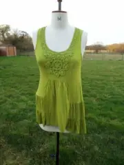 Super Soft Sleeveless Cotton Lace Detail Stretch Top WALLIS Small BNWT RRP £28