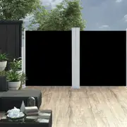 Patio Retractable Double Side Awning 170x600 cm Black vidaXL