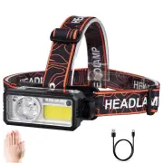 Bikight T142 Smart Sensor Powerful Type-C LED Headlamp 6 Modes 18650 Torch Built-in Battery Rechargeable Camping Fishing