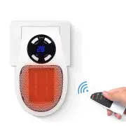 Portable Wall-Mounted Electric Heater 500W Low Energy Consumption Adjustable Thermostat LED Display Overheat Protection