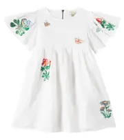 [Stella McCartney Kids] Stella McCartney Kids Floral linen and cotton dress Y 12 white