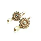 Mariana Earrings Alluring Pearl & Whites Swarovski Crystals Barbados Caribbea...