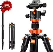 68" Camera Tripod with Monopod, 360° Panorama Ball Head, 10kg Load, Compact Trav