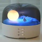 [ANJOGIFT] Elegant Moon Sea and Snow Mountain LED Night Light Lamp USB Type-C Rechargeable, Brightness Adjustable, Two Mode can be Switched, Ideal Bedroom Mood Light and Gift