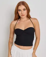 [Mooloola] Mooloola Women's Saski Halter Top in Black 0 Black