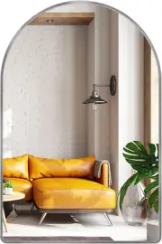30X40 Inch Silver Tempered Glass Large Arched Mirror for Bathroom Vanity Mirror