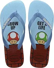 [havaianas] Unisex-Baby Mario Bros Flip Flop Sandal Blue/Blue Steel, 9 M US