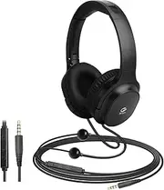 ibrain Air Tube Headphones Air Tube Headset Over The Ear Headphones Wired Airtube Headset with 3.5mm Jack - Black