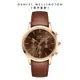 Daniel Wellington DW 手錶 Iconic Chronograph 42ｍｍ琥珀棕三眼皮革錶棕錶盤 DW00100640