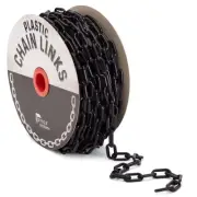100 Foot Black Plastic Safety Chain for Crowd Control, Queue Lines, Concerts,...