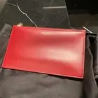 [SALE] SAINT LAURENT Fragment Case Bill Wallet Shiny Leather Zipper Logo Red NEW