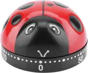 Egg Timer, Cute Ladybug Shape Loud Kitchen Timer 60 Minutes Mechanical Wind up T