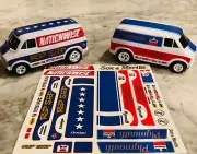 Auto World AFX Custom Dodge Rod Shop Sox & Martin Street Van Slot Car Decals