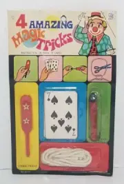 Vintage 4 Amazing Magic Tricks Game Kids Toy Kit Novelty