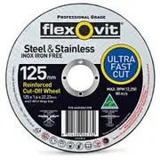 FLEXOVIT 125 x 1.6mm Steel & Stainless Cut Off Disc - MEGA INOX