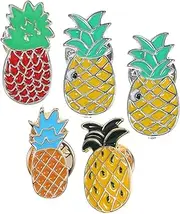 [GLSTOY] 2sets Innovative Funny Brooches Pineapple Design for Women Girls Party Dress Decor 5pcs*2