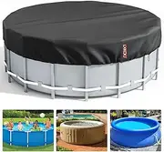 LXKCKJ 8 Ft Round Pool Cover, Solar Covers for Above Ground Pools, Stock Tank Pool Covers Protector with Accessories, Round Hot Tub Cover Ideal for Waterproof and Dustproof (Black)