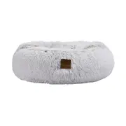 Charlie's Snookie Hooded Faux Fur Calming Dog Bed White