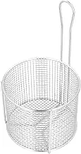 Stainless Steel Frying Basket, Deep Fryer Basket with Handle, Round Pasta Boil Basket Food Strainers Basket French Fries Holder Fry Chips Basket for Onion Rings Chicken Home (Dense Mesh)